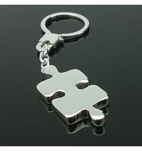 Keychain with shaped puzzle piece