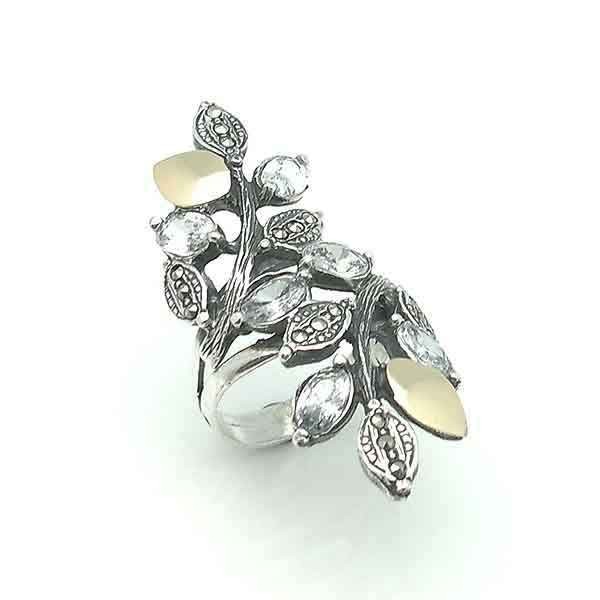 Ring silver and gold 9 kt