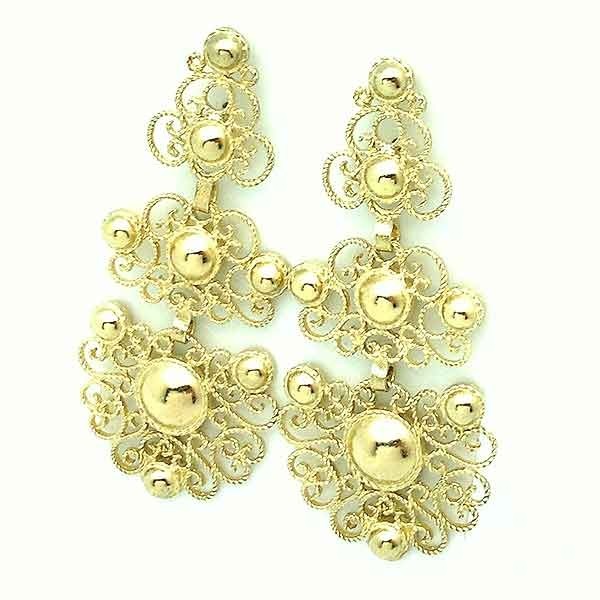 Silver earrings, gold plated