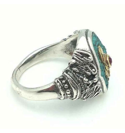 Silver and bronze ring