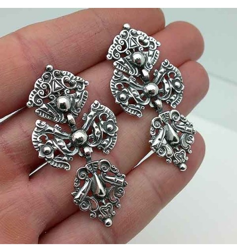 Old silver earrings