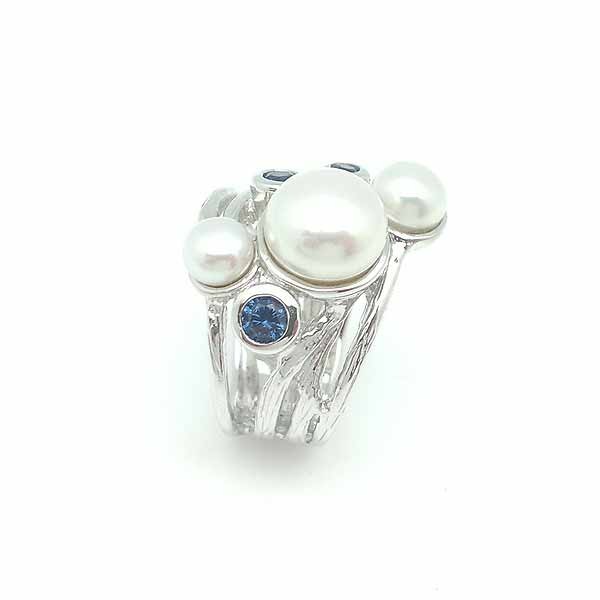 Silver ring and natural stones