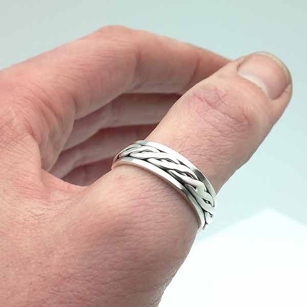 Silver anti-stress ring