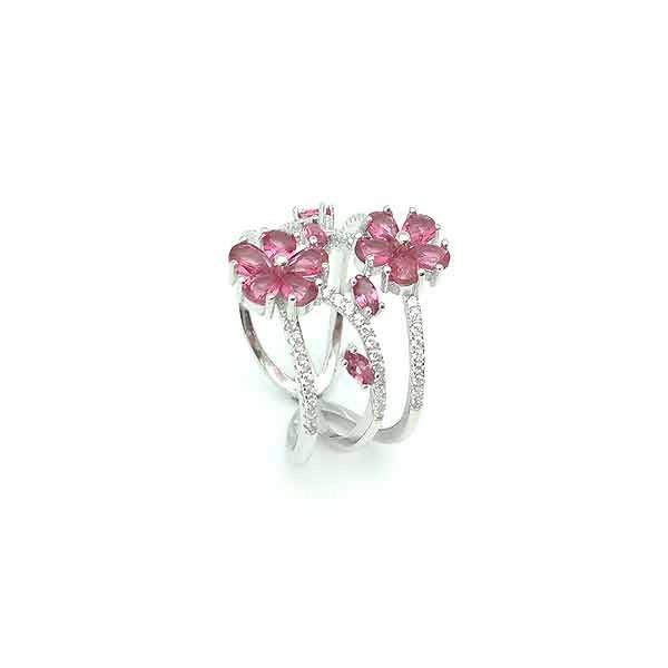 Pink zirconias ring