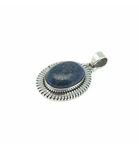Silver and lapislazuli pendant