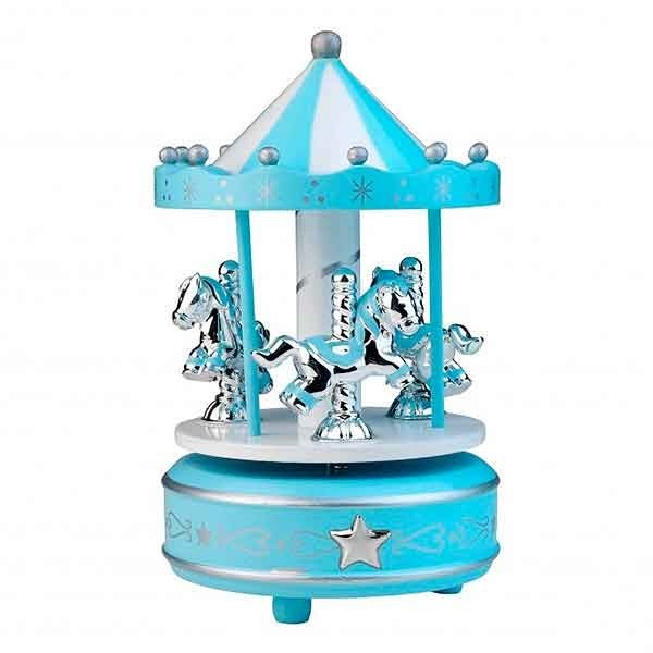 Carousel with ponies, blue