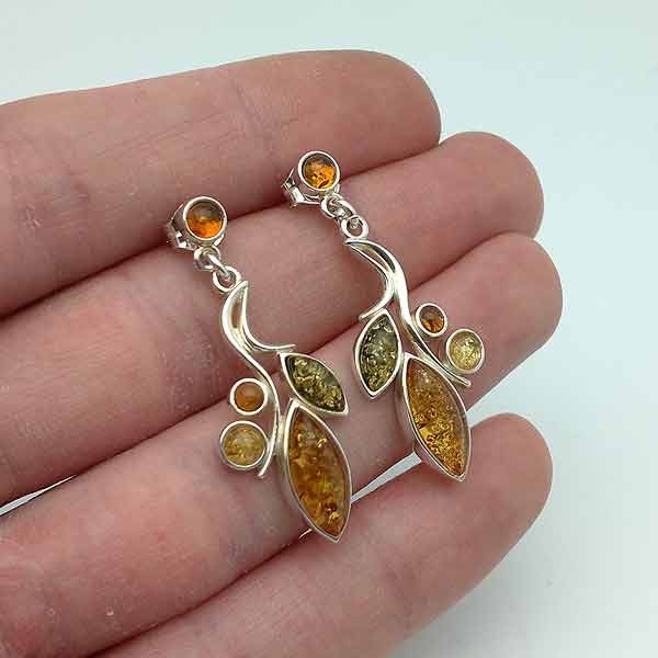Amber long earrings
