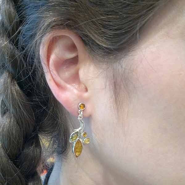 Amber long earrings
