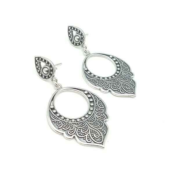 Aged silver earrings