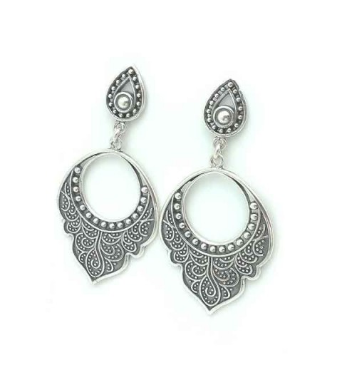 Aged silver earrings