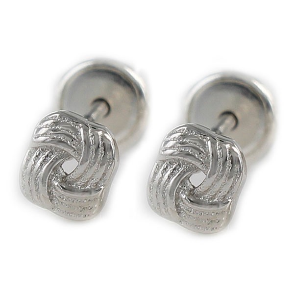 Baby earrings in silver, knot shape