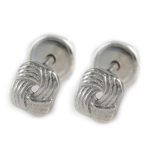 Baby earrings in silver, knot shape