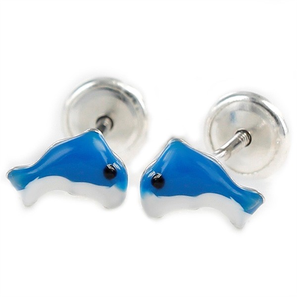 Dolphin baby earrings.