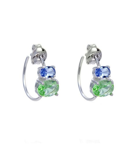 Hoop earrings with stones