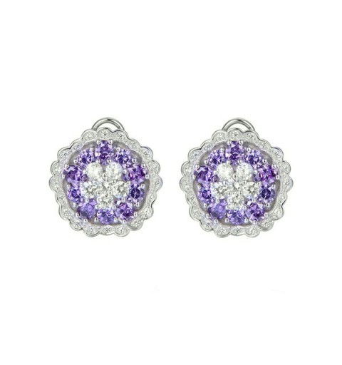 Mauve zirconia earrings