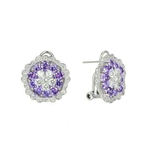Mauve zirconia earrings