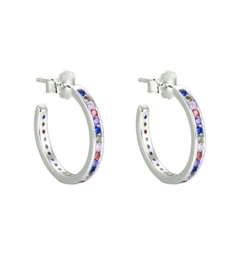Zirconia hoop earrings color