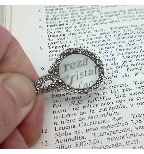 Pendant magnifying glass with marcasites