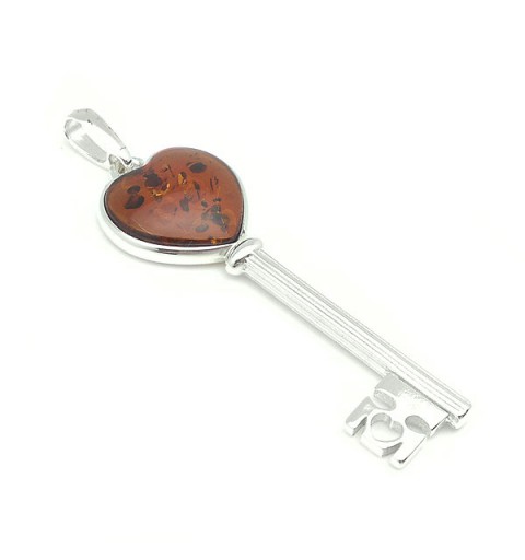 Colgante llave ámbar