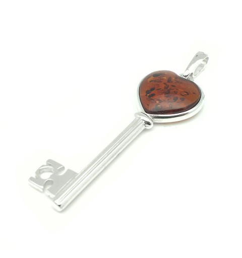 Colgante llave ámbar