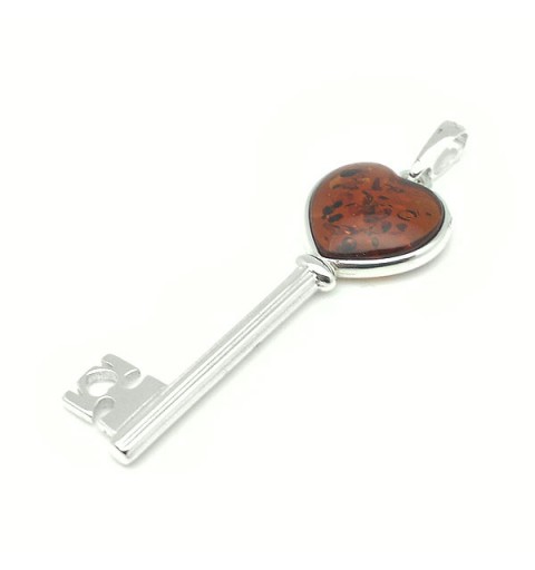 Amber key pendant