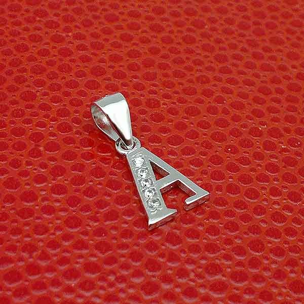 Initial silver pendant, letter A.