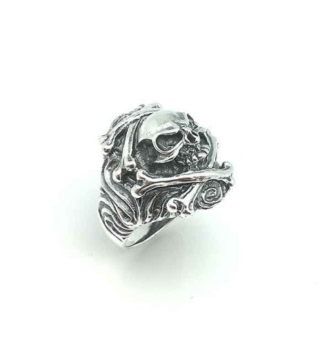 Skull silver ring