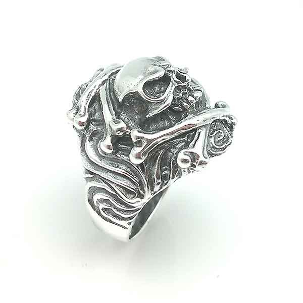 Skull silver ring