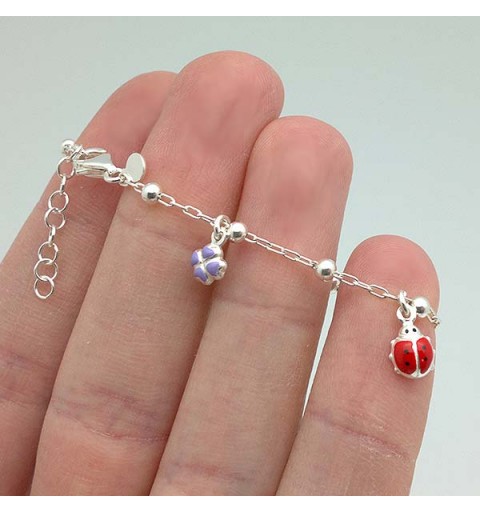 Pulsera mariquitas y tréboles