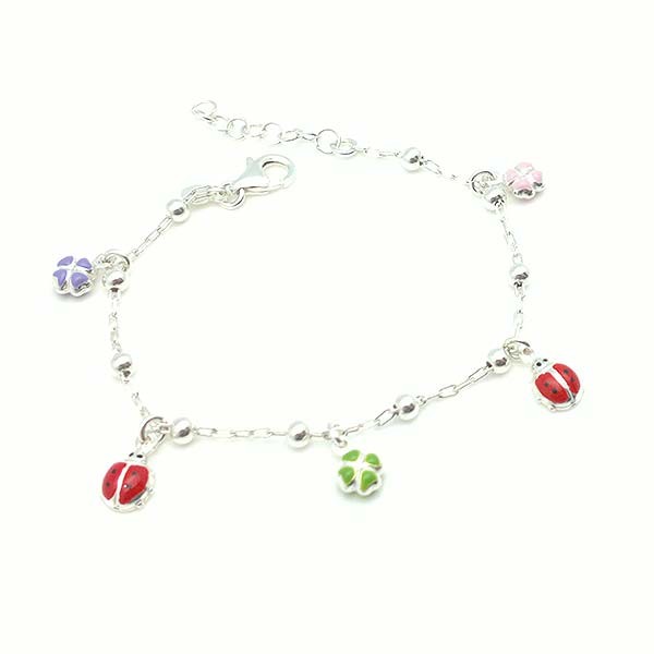 Pulsera mariquitas y tréboles