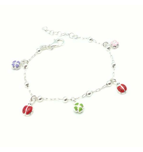 Pulsera mariquitas y tréboles