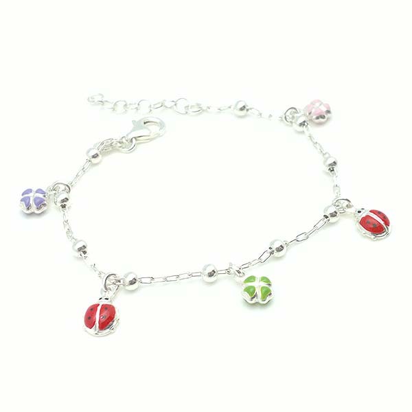 Pulsera mariquitas y tréboles