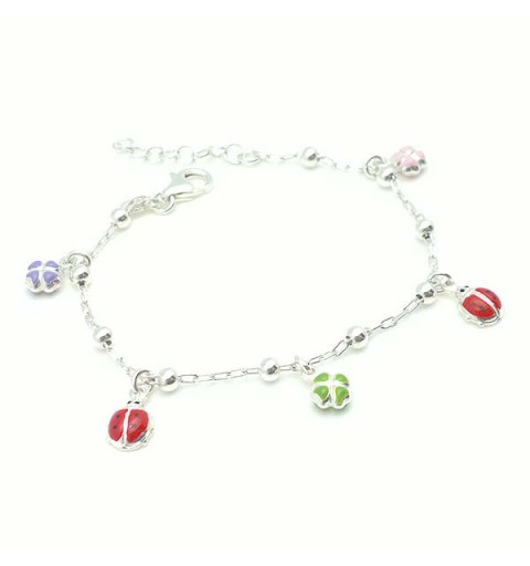 Pulsera mariquitas y tréboles