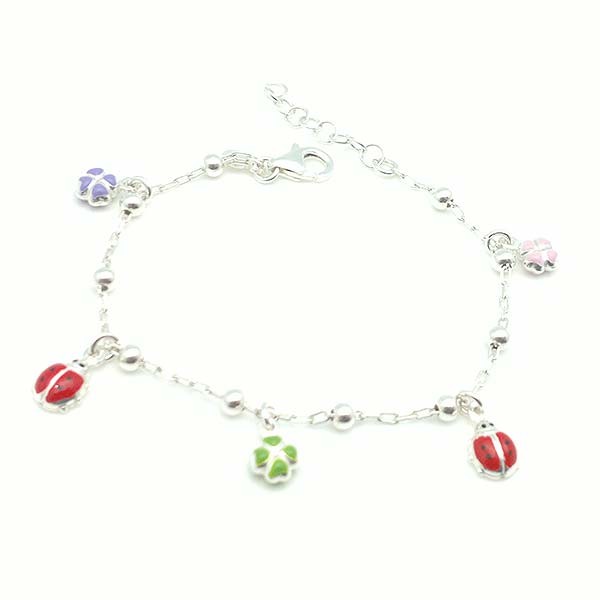 Pulsera mariquitas y tréboles