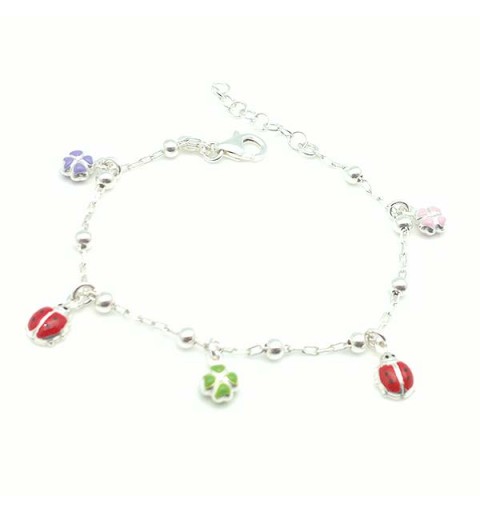 Pulsera mariquitas y tréboles