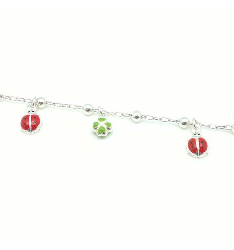 Pulsera mariquitas y tréboles