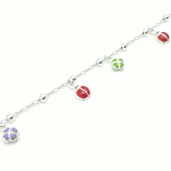 Pulsera mariquitas y tréboles
