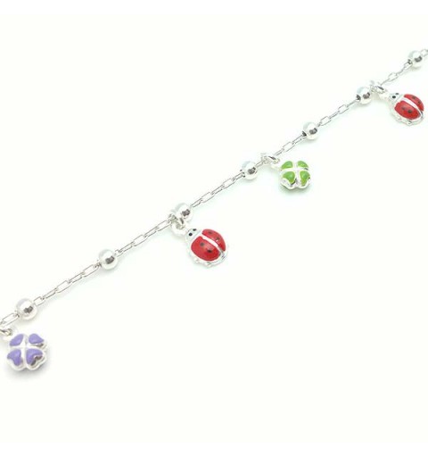 Pulsera mariquitas y tréboles