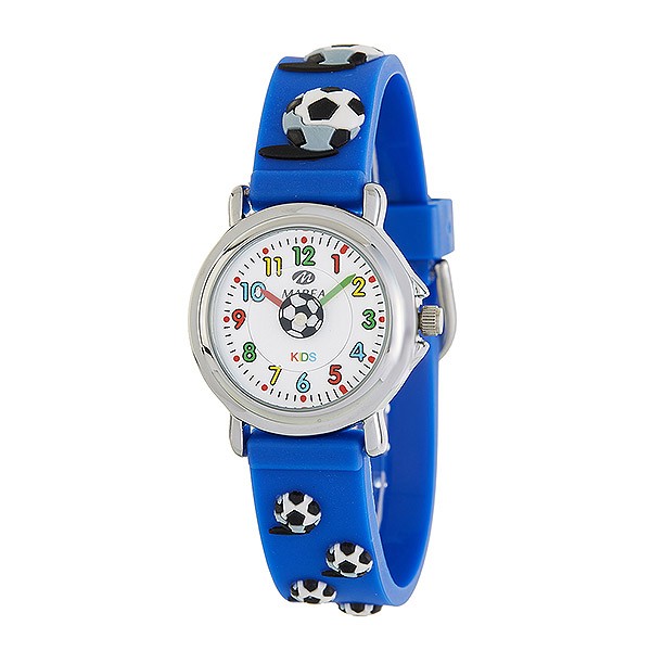 Reloj para niño de color azul y adornado con balones de fútbol, de la marca Marea.