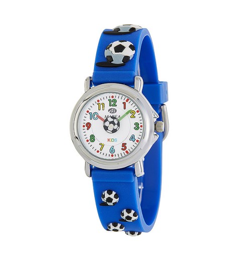 Reloj para niño de color azul y adornado con balones de fútbol, de la marca Marea.