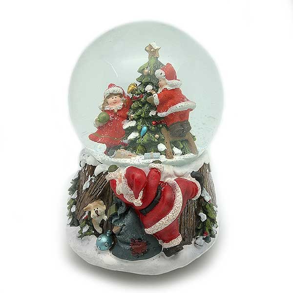 Snowball santa with children