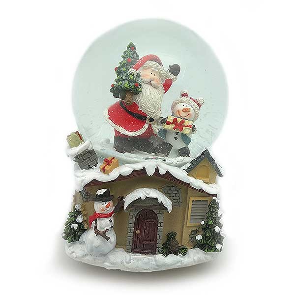 Bola de nieve Santa Claus y muñeco
