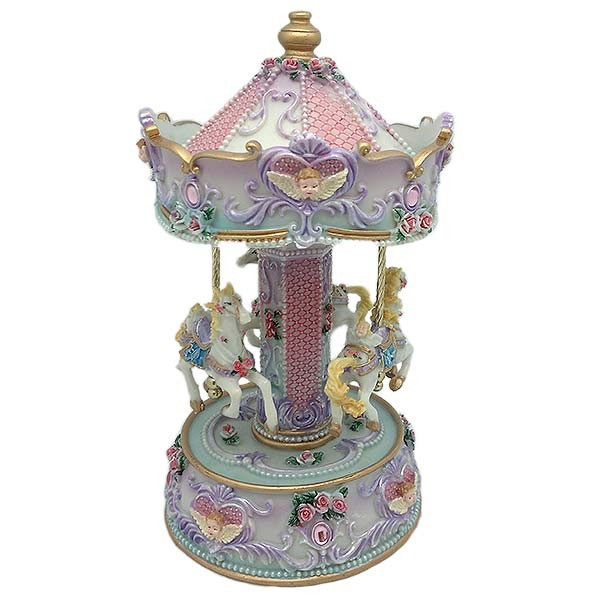Musical carousel in shades of pink and violet