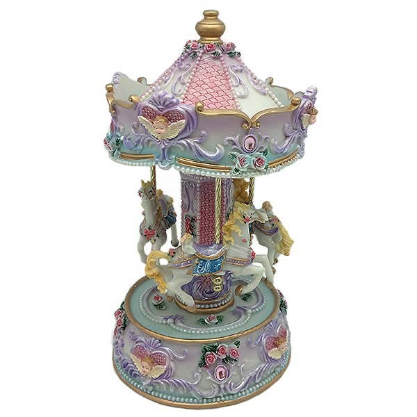 Musical carousel in shades of pink and violet
