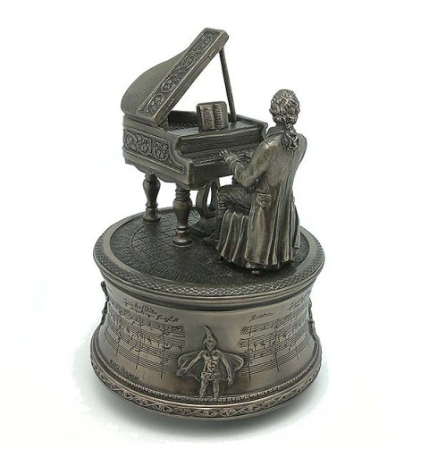Caja de música Mozart tocando piano