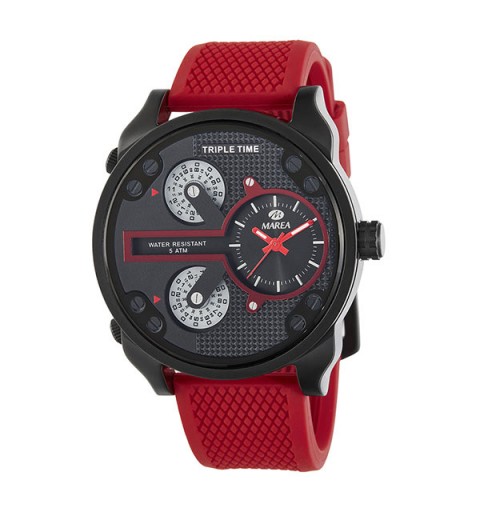Marea brand watch in red and black tones, sports type.