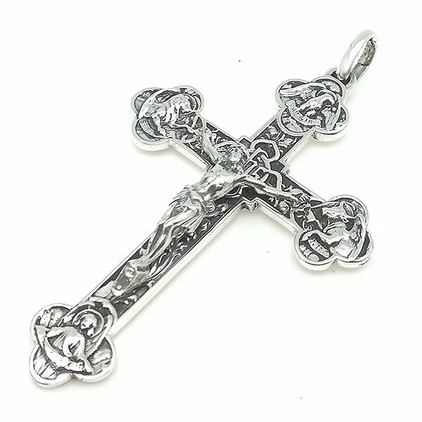 Cross pendant, in sterling silver