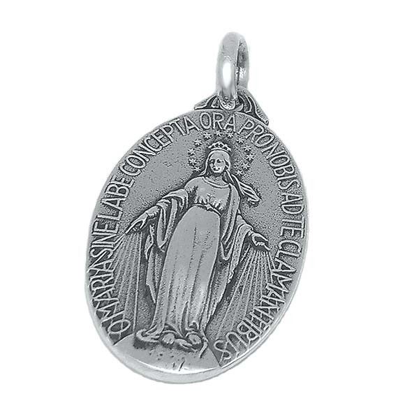 Miraculous virgin medal, in silver.