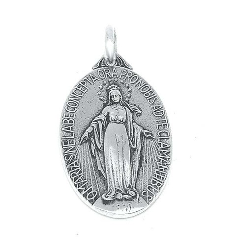 Miraculous virgin medal, in silver.