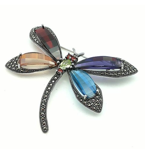 Dragonfly brooch, in sterling silver.